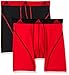 adidas Men's Sport Performance 2-Pack Boxer Brief, Real Red/Black Black/Real Red, Large