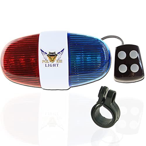 LEAGY LED Police Bike Light with 4 Sound Sirens, Trumpet, Bicycle Horn Suitable for Bicycles, Outdoor Riding