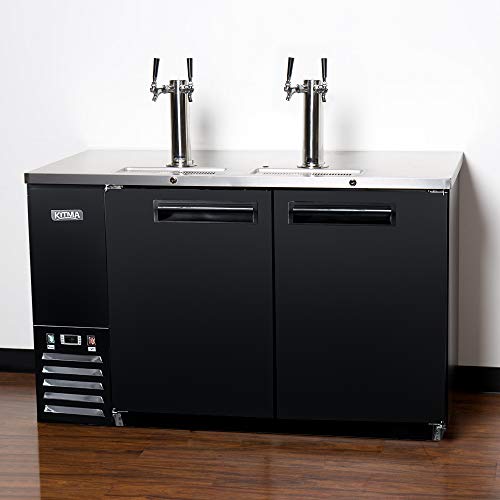KITMA Commercial Kegerator Beer Dispense 17 Cu.Ft 2 Tap Towers Keg