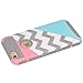 iPhone 6s Case,iPhone 6 Case,LUOLNH [2in1] Heavy Duty Hybrid Hard Case for Apple Iphone 6, 6s[4.7inch], Blue Mint Teal and Coral Pink Split Chevron Design Cover (Gray)