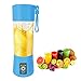 New Portable Blender Single Serve, Personal Size Blender USB Rechargeable Juicer Cup Fruit Mixing Machine Baby Travel 380ml (Blue)