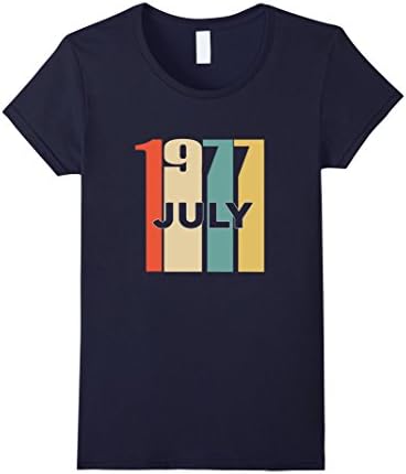 Womens Retro Vintage 1977 Born in July 40th Birthday Tshirt XL Navy