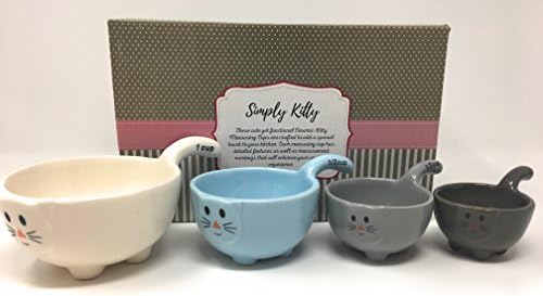 Cat Measuring Cups Set by Simply Kitty. These Ceramic Cat Shaped Measuring Cups are a Perfect Gift for Any Cat Lover!