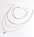 Lariatneck Layered Choker Necklace Gold Multilayer Necklace for Women Coin Pendant Chain Choker Set of 2 (Rose gold-tone)