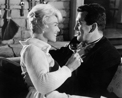 Pillow Talk Doris Day Rock Hudson Drinking Champagne Smiling 8x10