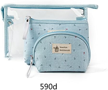 Hightider 3Pcs/Set Fashion Brand Cosmetic Bags Waterproof Neceser Portable Make Up Bag Women PVC Pouch Travel Toiletry Bag Blosa 590d