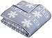 Amazon Brand – Pinzon Cotton Flannel Duvet Cover - Twin, Snowflake Dusty Blue