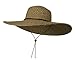 Q Headwear Womens Floppy Wide Brim Packable Sun Hat Two Tone Brown with Chin Strap