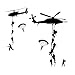 Army Wall Decals, Soldiers Parachuting from Helicopters Personalized for Kids Playroom, Children, Military Families