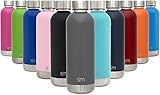 Simple Modern 17oz Bolt Water Bottle - Stainless Steel Hydro Swell Flask - Double Wall Vacuum Insulated Reusable Grey Small Kids Metal Coffee Tumbler Leak Proof Thermos - Slate