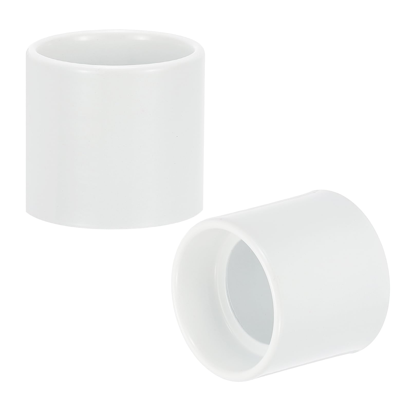 PATIKIL Light Socket Shade Ring, 2pcs E26 E27 Medium Base Metal Sockets Lock Ceramic/Porcelain Sockets with Thread Diameter 1-1/2 Inches for Hanging Lamp Holder, White 50mm / 1.97"