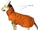 PETCEE Waterproof Dog Winter Jacket, Windproof Polyester Fleece Lined Pet Coat with Reflective Vest for Small Medium Dogs - 2 Layer (Orange M)