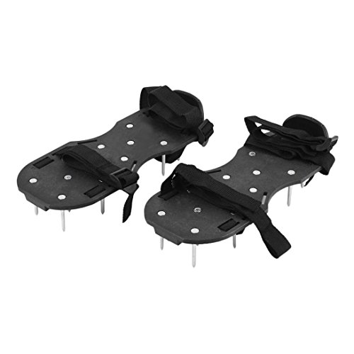 Baynne 2pcs/Set Epoxy Aerating Spikes Shoes Garden Lawn Shoe with 3 Adjustable Straps