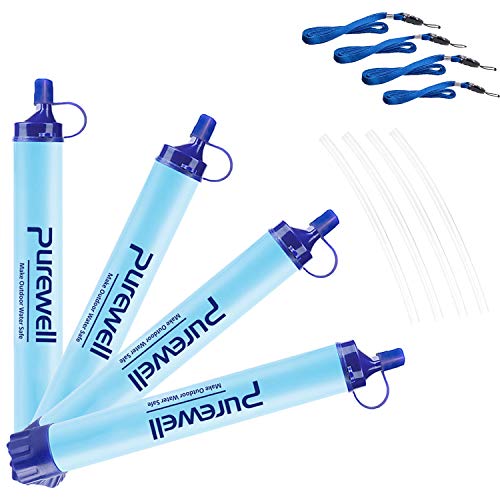 Purewell Outdoor Water Filter Personal Water Filtration Straw Emergency