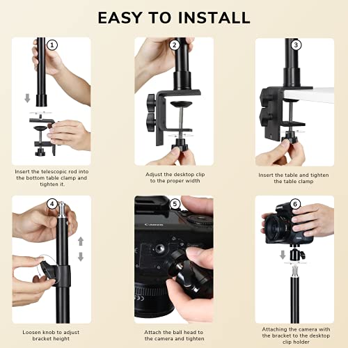 Lemong Camera Desk Mount Stand for Keylight, DSLR Desk Mount Light