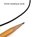 Loralyn Designs Black Leather Necklace (2mm) with Stainless Steel Clasps (14-30 Inch)
