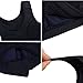 Ekouaer Women's Padded Wirefree High Support Pro Compression Sports Bra Black,L Fits 38BCD
