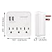 Oviitech 3 Outlet Multi Wall Mount Adapter,Surge Protector,Outlet with Dual 2.1A USB Charging Ports, Wall Plug Extender for Home Travel Office Hotel,White,ETL Listed,2 Pack