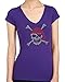 PIRATE SKULL WITH BANDANA HANDMADE Rhinestone/stud Womens T-Shirts