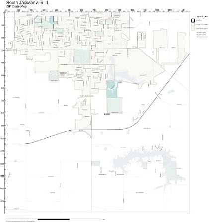 Amazon.com: ZIP Code Wall Map of South Jacksonville, IL ZIP Code Map