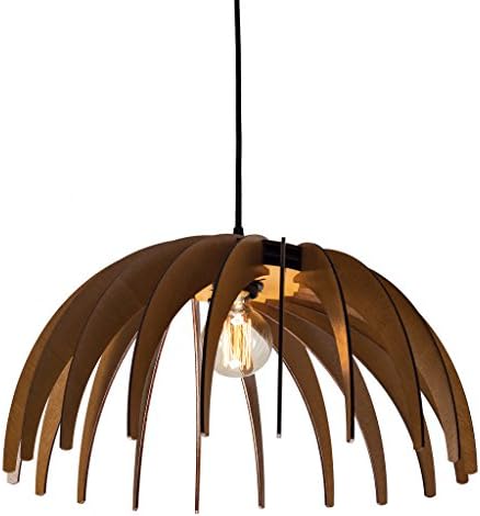 Wood Pendant Light - Modern Chandelier Lighting - Hanging Dining Lamp - Ceiling Light Fixture - Geometric Lamp - Minimal - Contemporary