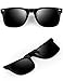 ATTCL Unisex New Unisex Reflective Wayfarer Style Flip Up Clip on Polarized Sunglasses 1HP806 Black