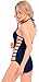 Womens One Piece Sexy Plunge Neck Strappy Swimsuit Swimwear Monokini (X Large, Strappy Blue)