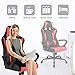 Gaming Chair Racing Chair Office Chair Ergonomic High-Back Leather Chair Reclining Computer Desk Chair Executive Swivel Rolling Chair with Adjustable Headrest Lumbar Support for Women, Men(Red)