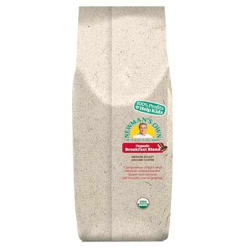 NEWMAN’S OWN ORGANICS BREAKFAST BLEND, GROUND COFFEE, FAIR TRADE CERTIFIED, MEDIUM ROAST, BAGGED 10OZ