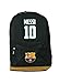FC Barcelona Messi Soccer Backpack Schoolbag Adjustable Straps (Black Messi)
