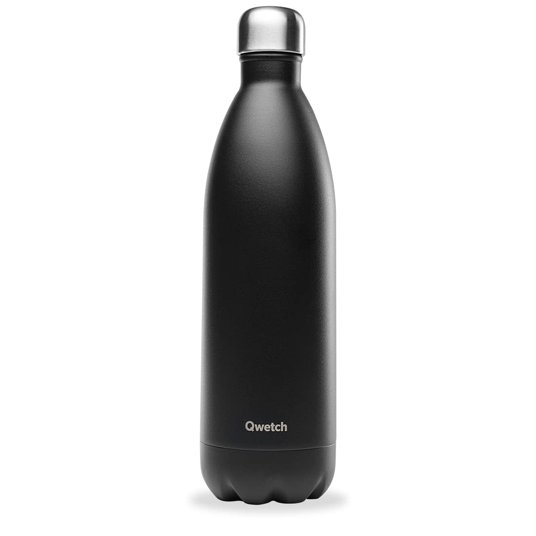 Qwetch - Insulated Originals Bottle -Matt Black 1L - Stainless Steel Water Bottle - 24h Cold and 12h Hot - Leakproof, BPA Free & Reusable for Sports & Travel