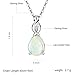 White Opal Necklace Teardrop Pendant October Birthstone Jewelry for Women 18 inch
