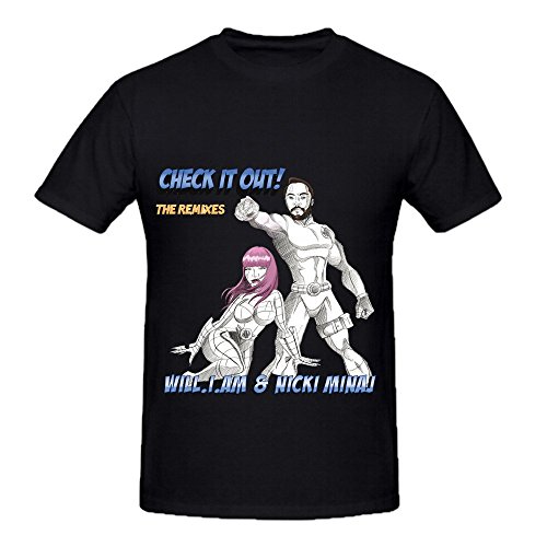 Nicki Minaj Check It Out (remixes) Mens Crew Neck Cotton T Shirts Black