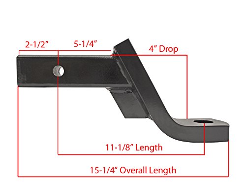 Heavy Duty Ball Mount (HUB-3411) For 2" Receivers - Made In U.S.A.