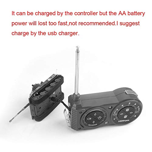 Fun-Here Mini RC Tank with USB Charger Cable Remote Control Panzer Tank 1:72 German Tiger I with Sound, Rotating Turret and Recoil Action When Cannon Artillery Shoots 27MHz(Green) - Thumbnail 6