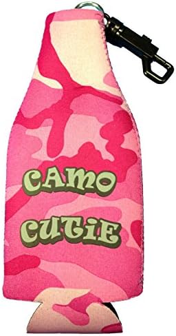 BT Outdoors Pink Camo Bottle Beverage Insulator Pink Camo Cutie Huggie Pink camo Cooler