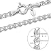 Amberta 925 Sterling Silver 2.3 mm Heart Chain Bracelet Length 8