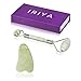 IRIYA Anti Aging Jade Face Roller Gua Sha Set Facial Massager Therapy for Double Neck Slimming Massage in Original Chi Stone for Women