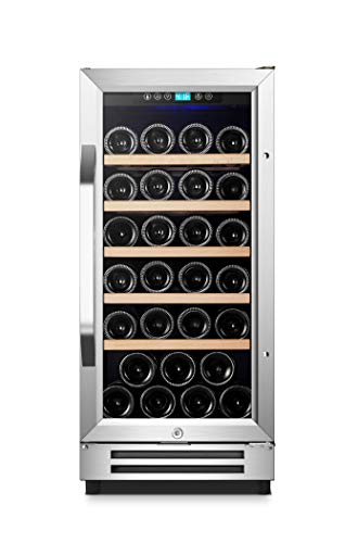 Karcassin-15-inch-Wine-Cooler-Refrigerator--Update-Version-Compressor-Wine-Bottle-Chiller--Single-Temp-Zones--Stores-upto-32-Bottles