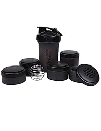 BlenderBottle ProStak 22 oz botella con 6 pieza Twist N "Lock Set de almacenamiento, color negro