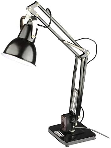 Monex Heavy Quality Swing Arm Desk Lamp Table Lamp, Flexible Arm, Classic Architect Desk Lamp, Black Painted Lamp, Indian Plug (Black - Metal Arm Joint) (Black)