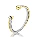 UNY Stainless Steel Cable Wire Bangles Crystal Mosaic Bracelet Bangle for Women Fashion Jewelry