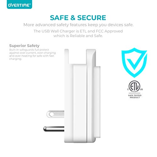 image for USB Wall Charger (2-Pack), Socket Shelf, Overtime Surge Protector 2 Ou