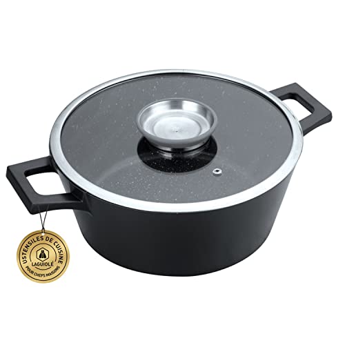 Laguiole - Olla de 28 cm negro antiadherente Greblon C2+ inducciĂłn MAESTRO