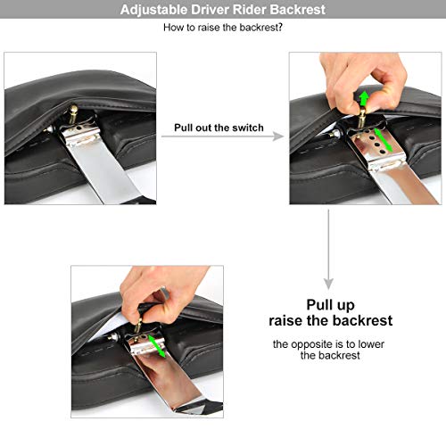 Adjustable Motorcycle Driver Rider Backrest Sissy Bar for Harley Touring Road King Electra Glide Street Glide Ultra CVO FLHR FLHX FLTRX 2009-2019 (Chrome)