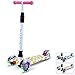 Yuppy Kick Scooter For Kids 3 Wheel Lean To Steer 4 Adjustable Height PU ABEC-7 Light Up Wheels For 3-12 Year Old Toddler Pink