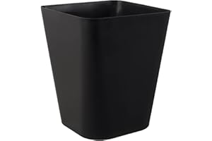 rejomiik Small Trash Can, Plastic Slim Waste Basket 1.6 Gallon Garbage Can Container Bin for Bathroom, Office, Bedroom, Home, Kids Rooms, Kitchen, Square, Black