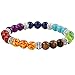 SUNYIK 7 Chakra Stone Bracelet for Women, 8mm Round Bead Stretch Wirstband for Healing Balancing Reiki 7
