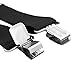 GoTEK Mens X Shape Braces Adjustable and Elastic Suspenders with A Very Strong Clips - Heavy Duty 50MM Wide Black OS
