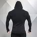 EVERWORTH Men's Fitness Workout Long Sleeve Hoodie Active Muscle Bodybuilding Zip Jackets with Zipperd Pockets Black M tag XL
